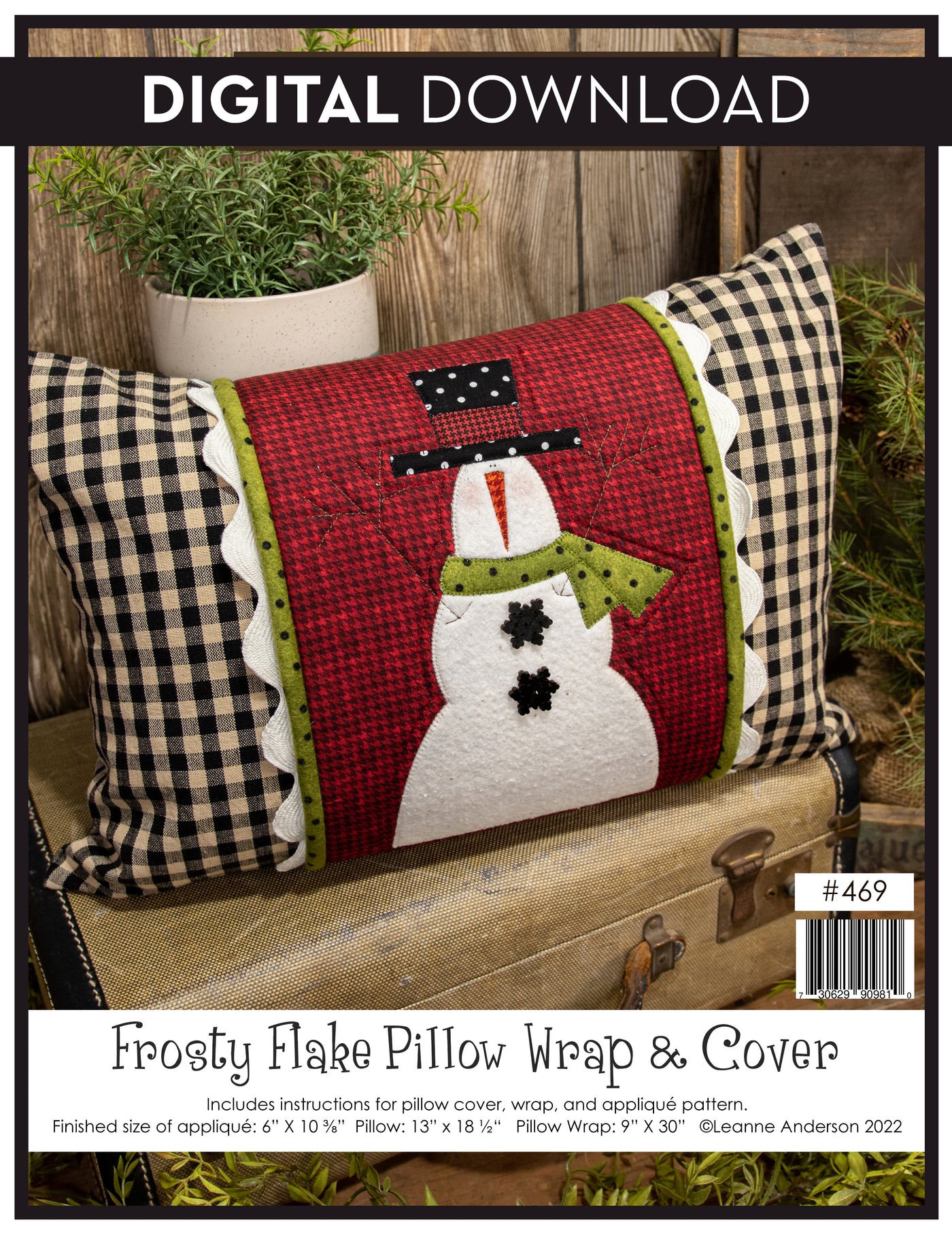 Frosty Flake Pillow Wrap & Cover Pattern