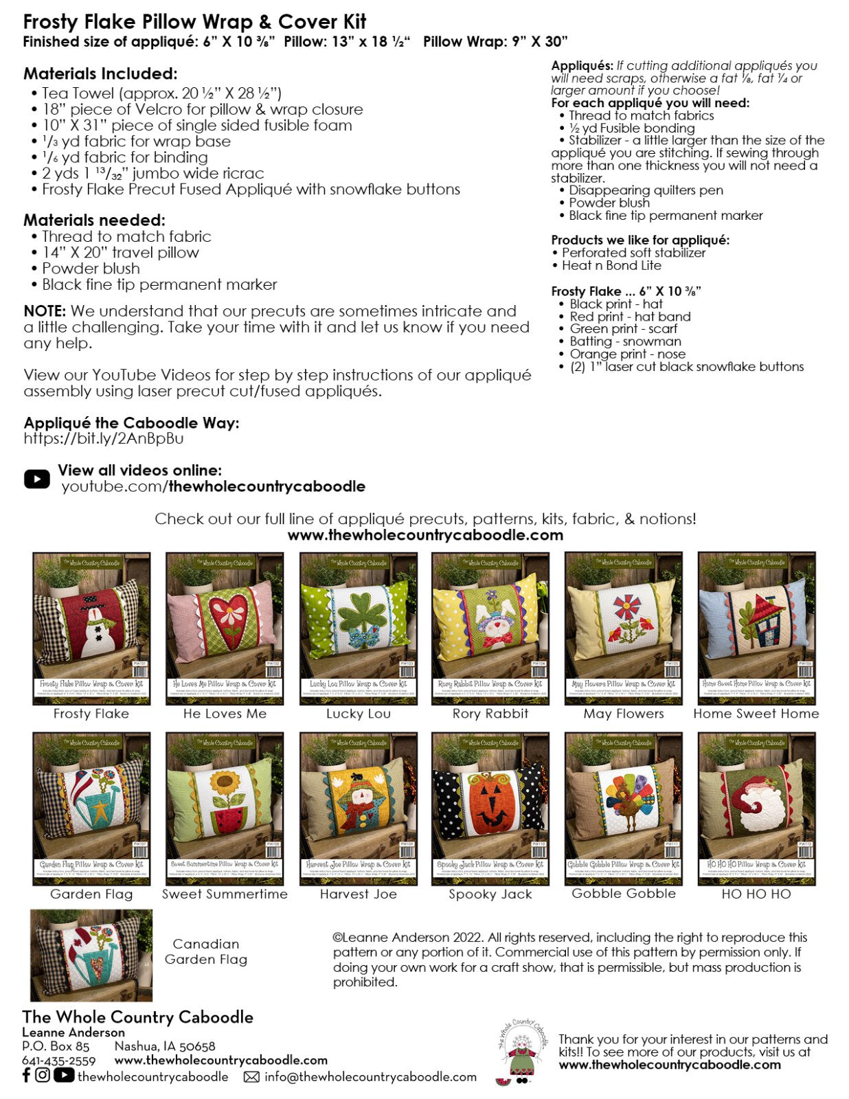 Frosty Flake Pillow Wrap & Cover Kit