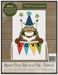 Maine Coon Hat On A Cat Applique