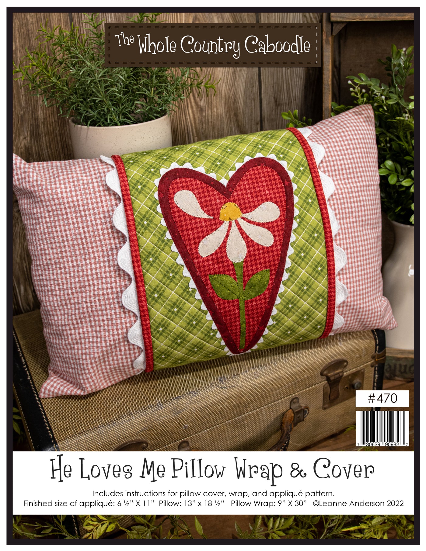 He Loves Me Pillow Wrap & Cover Pattern