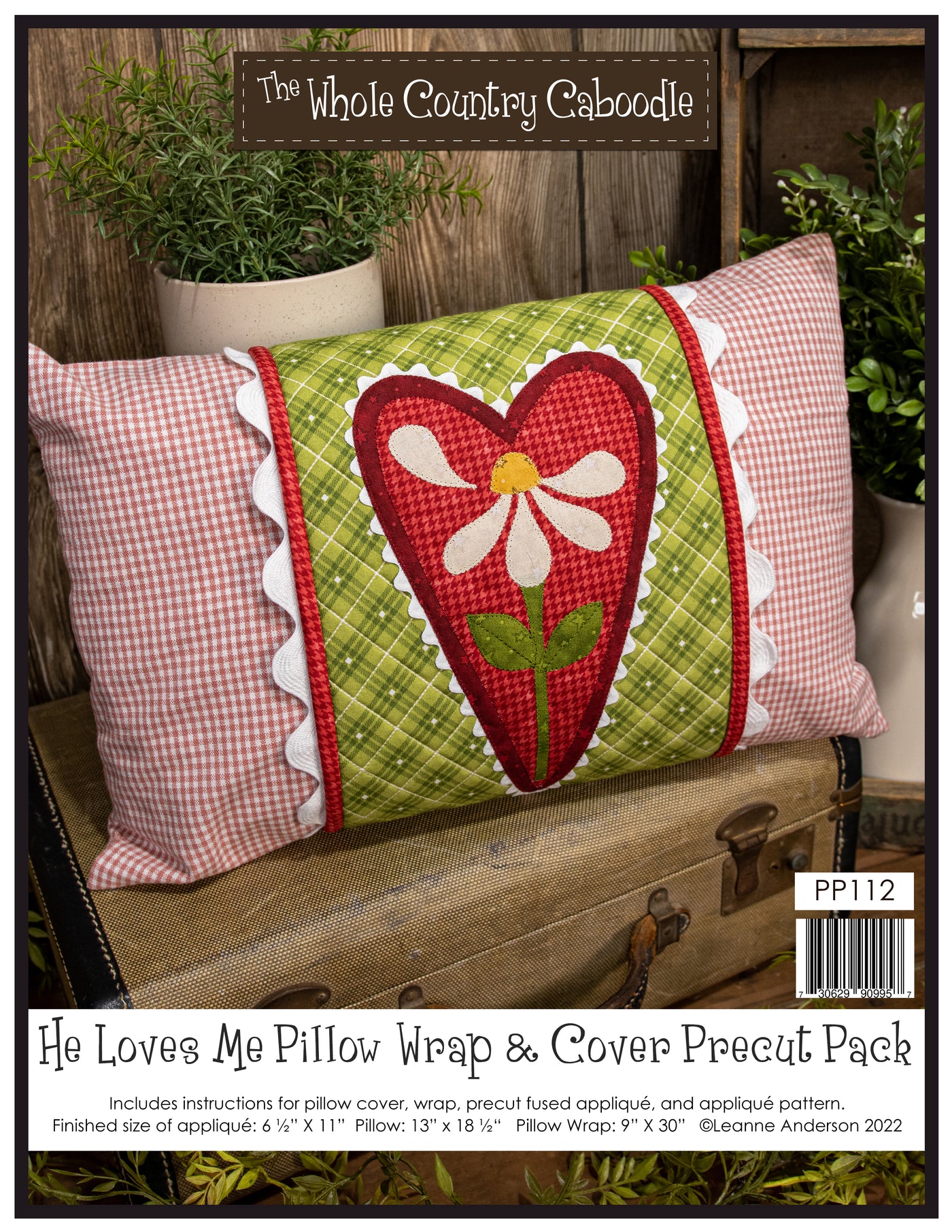 He Loves Me Pillow Wrap & Cover Pattern