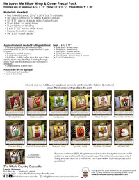He Loves Me Pillow Wrap & Cover Pattern