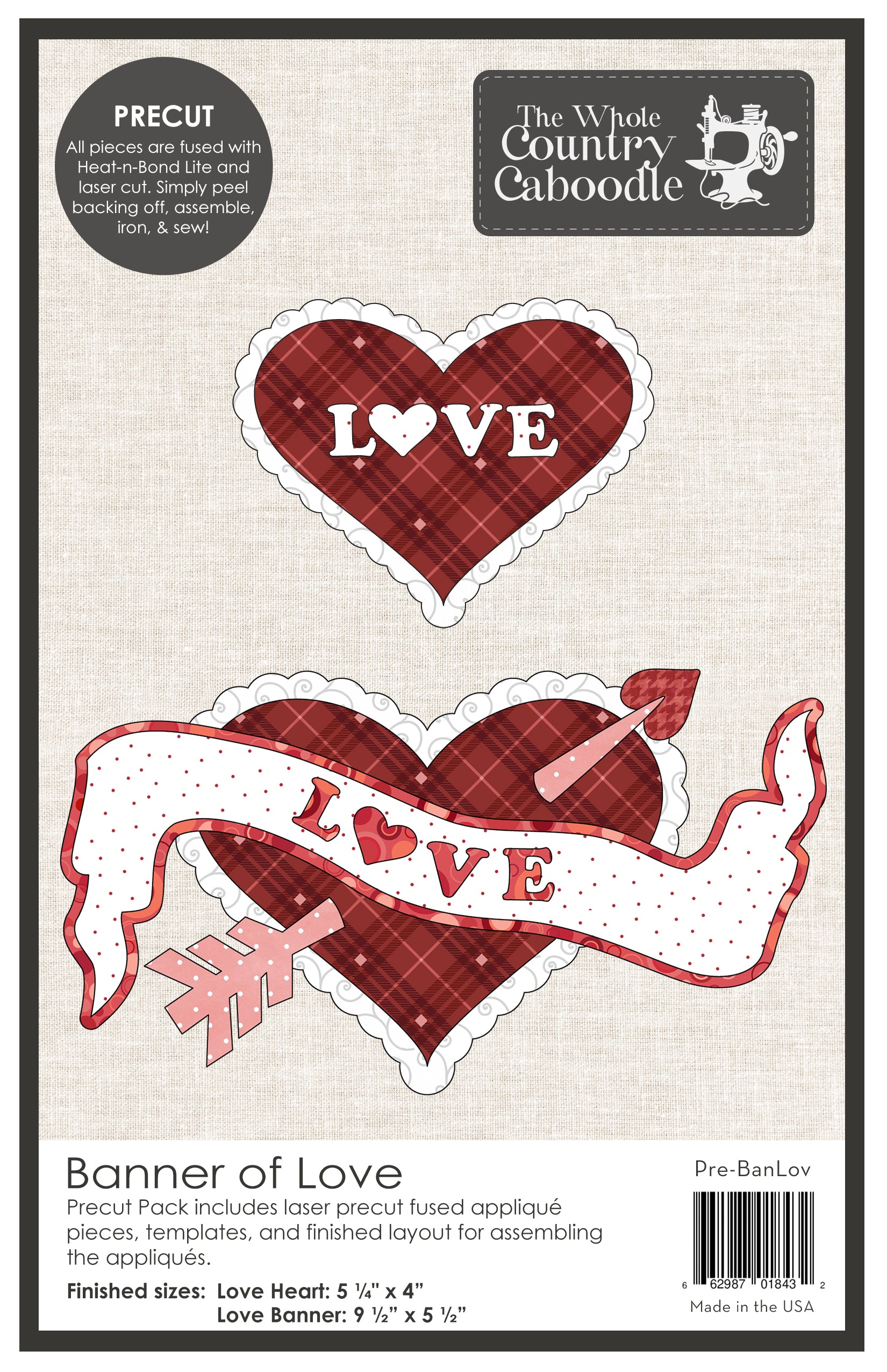 Banner of Love Precut Fused Applique Pack