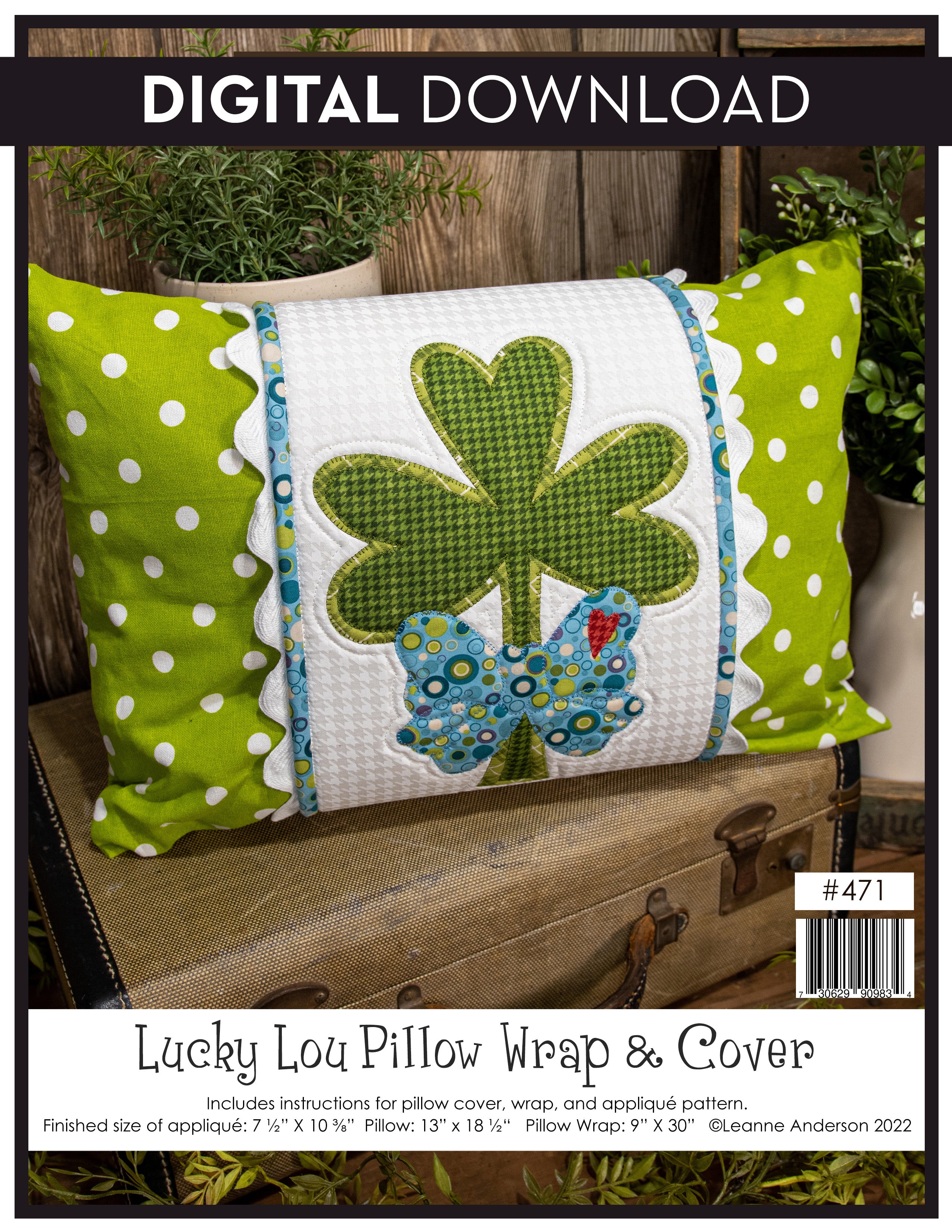 Lucky Lou Pillow Wrap & Cover Pattern