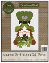 American Curl Hat on a Cat Applique Pattern