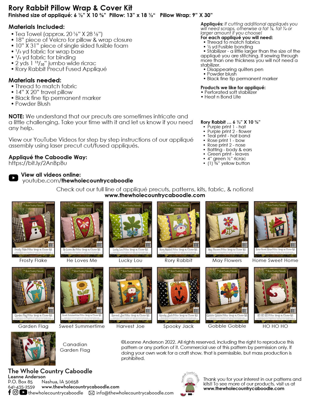 Rory Rabbit Pillow Wrap & Cover Kit