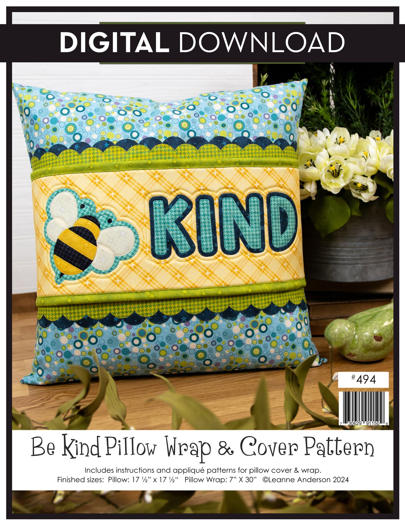 Be Kind Pillow Wrap & Cover
