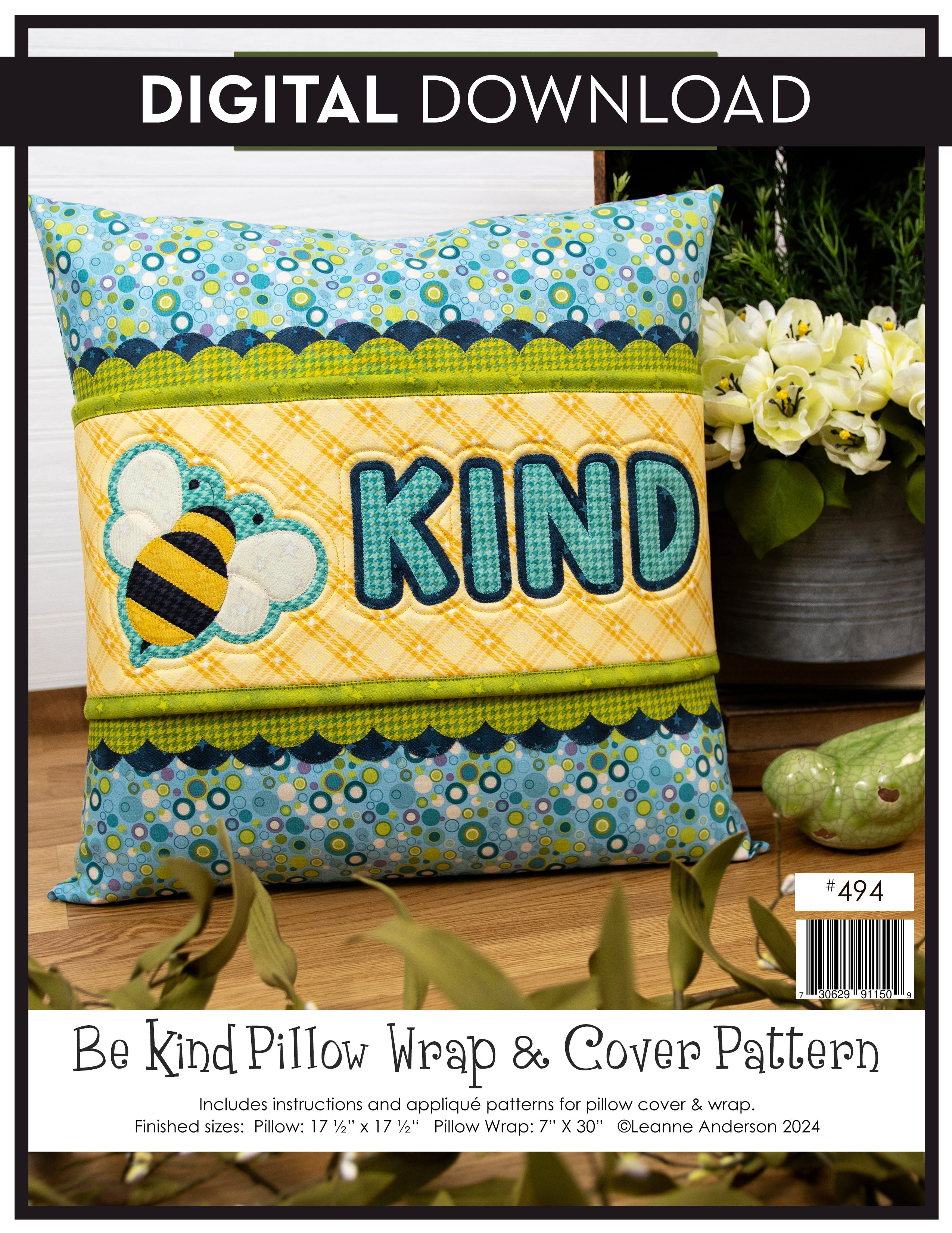 Be Kind Pillow Wrap & Cover