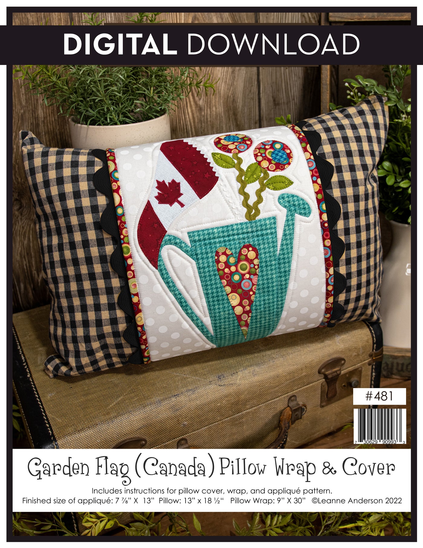 Garden Flag (Canada) Pillow Wrap & Cover Pattern