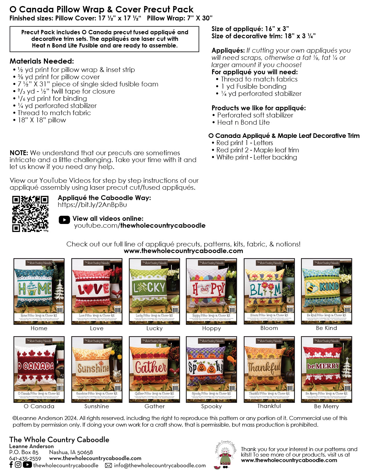 O Canada Pillow Wrap & Cover