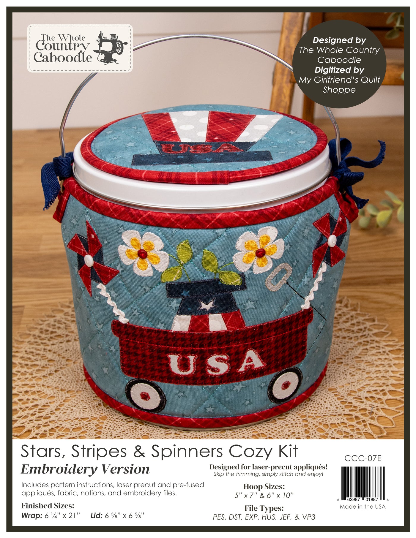 Stars Stripes & Spinners Cozy Kit - Embroidery