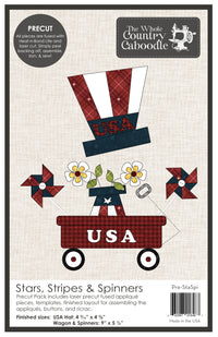 Stars, Stripes & Spinners Precut Fused Applique Pack