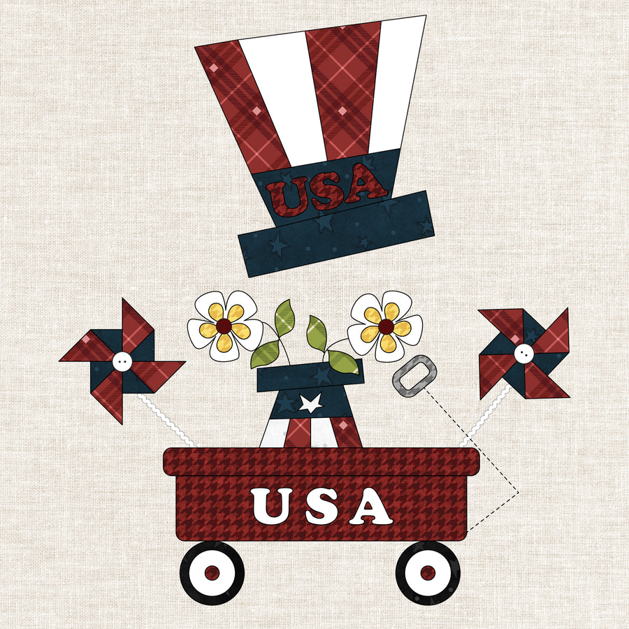 Stars, Stripes & Spinners Precut Fused Applique Pack