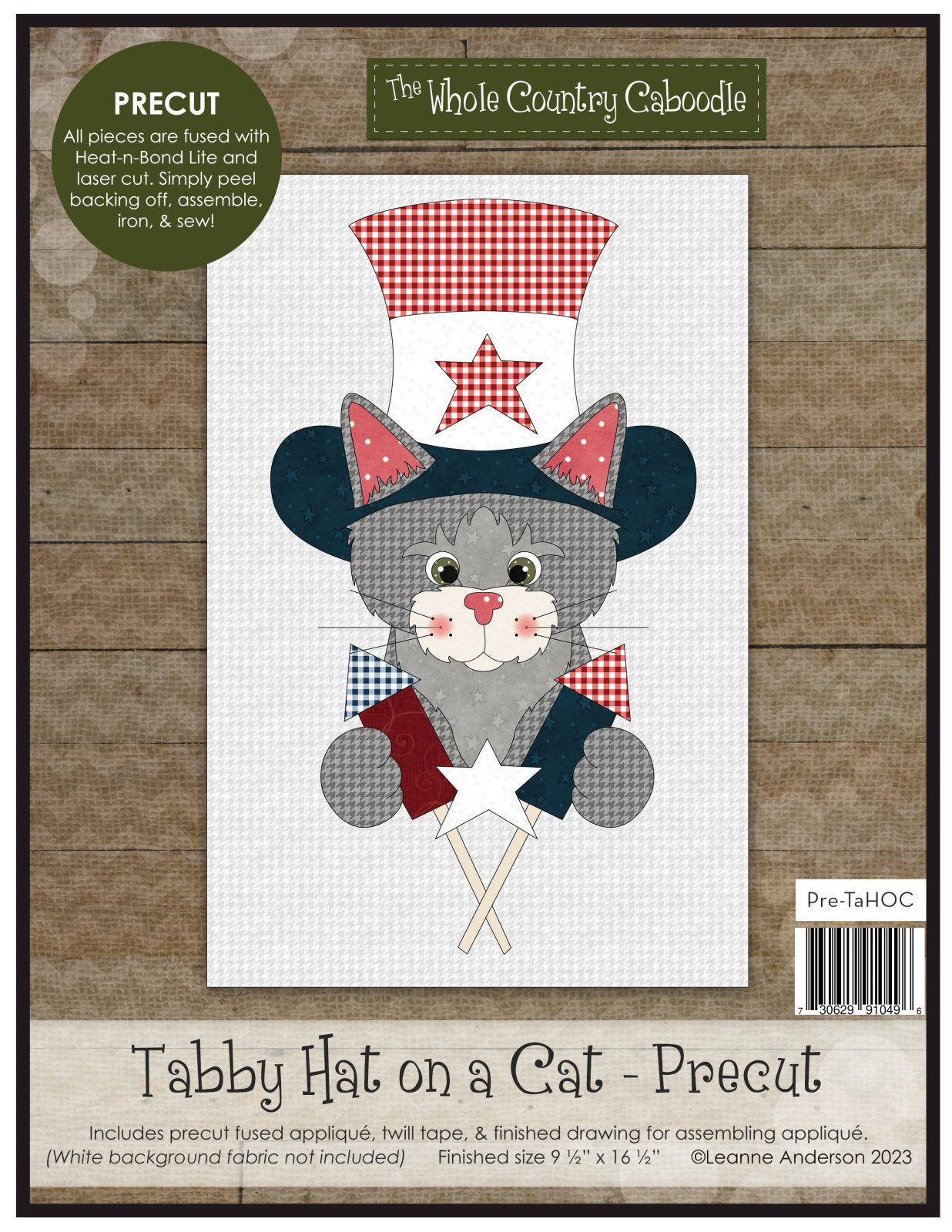 Tabby Hat On A Cat Applique