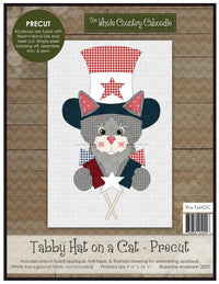 Tabby Hat On A Cat Applique