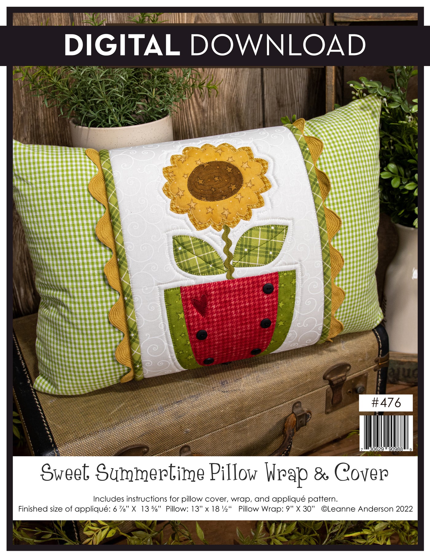 Sweet Summertime Pillow Wrap & Cover Pattern