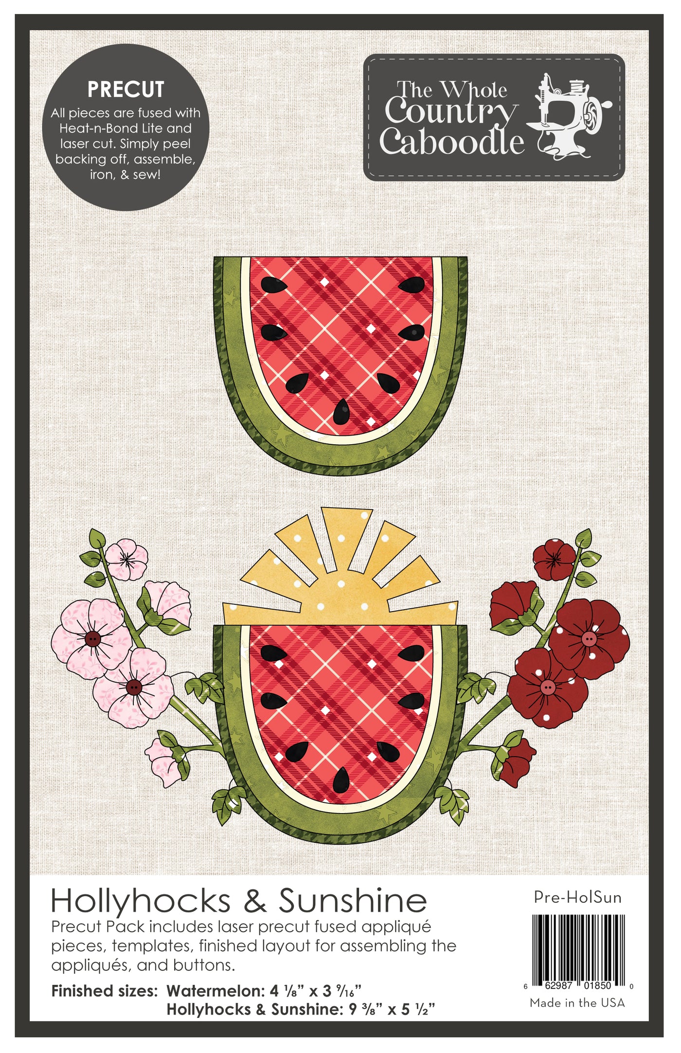 Hollyhocks & Sunshine Precut Fused Applique Pack