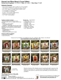 Harvest Joe Pillow Wrap & Cover Pattern
