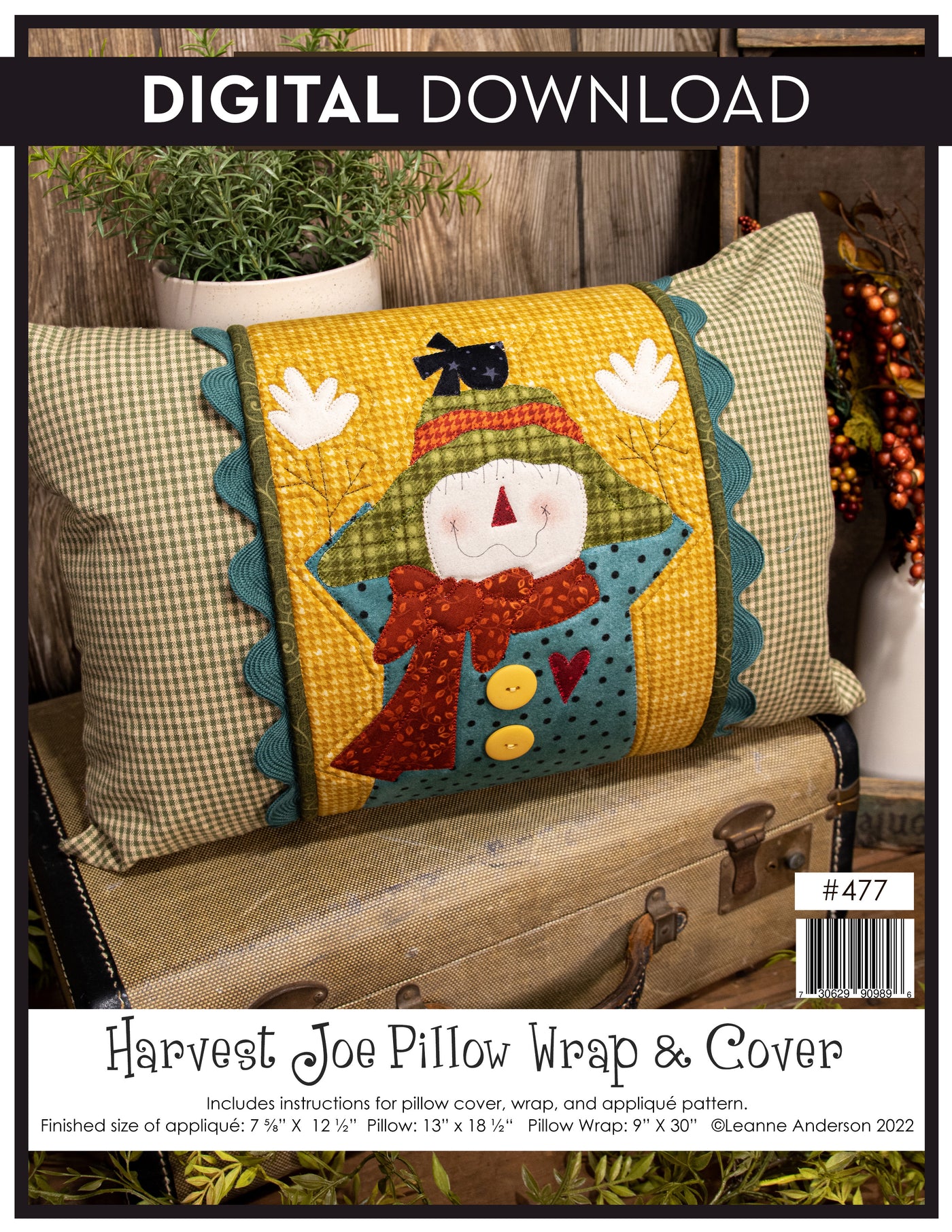Harvest Joe Pillow Wrap & Cover Pattern
