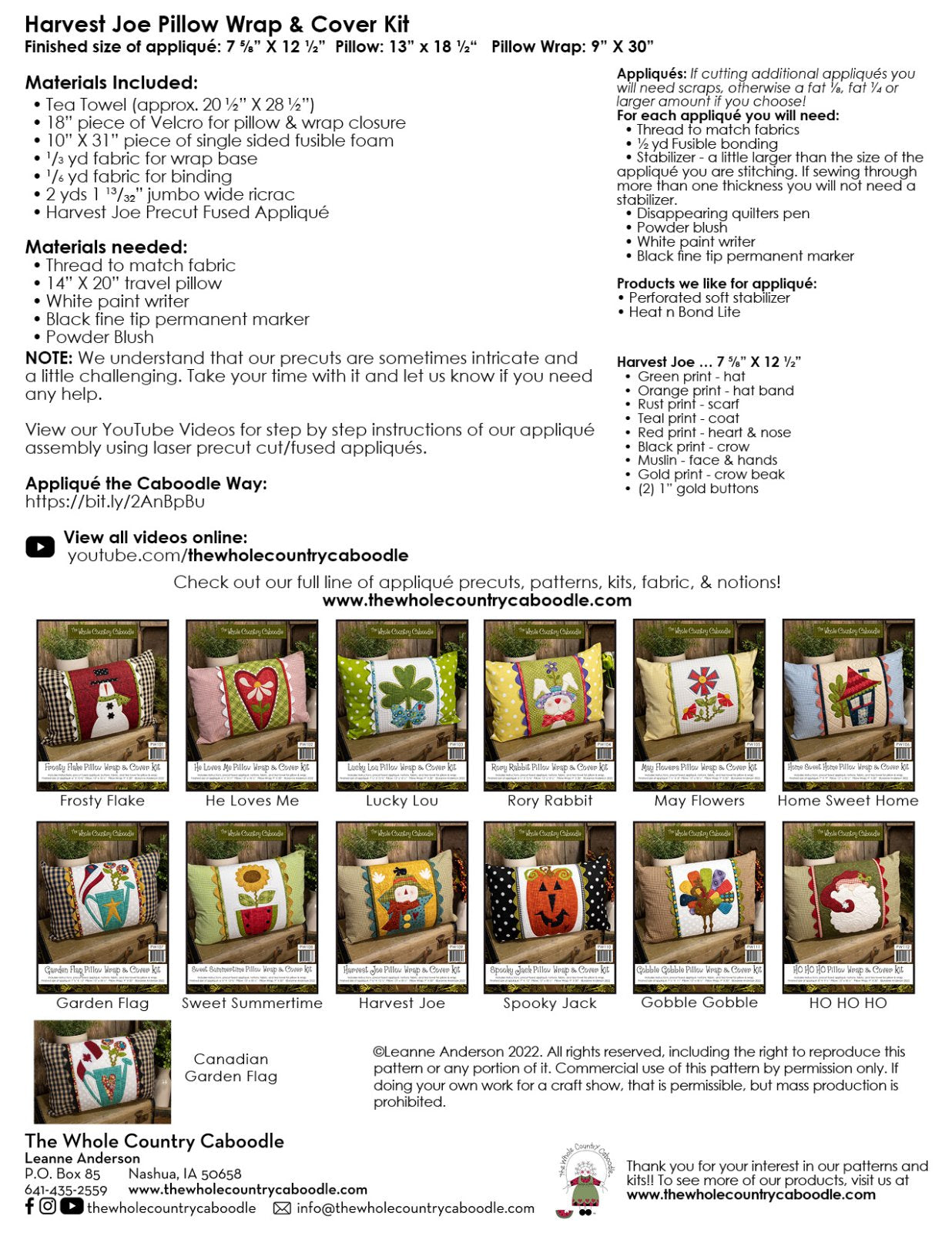 Harvest Joe Pillow Wrap & Cover Kit