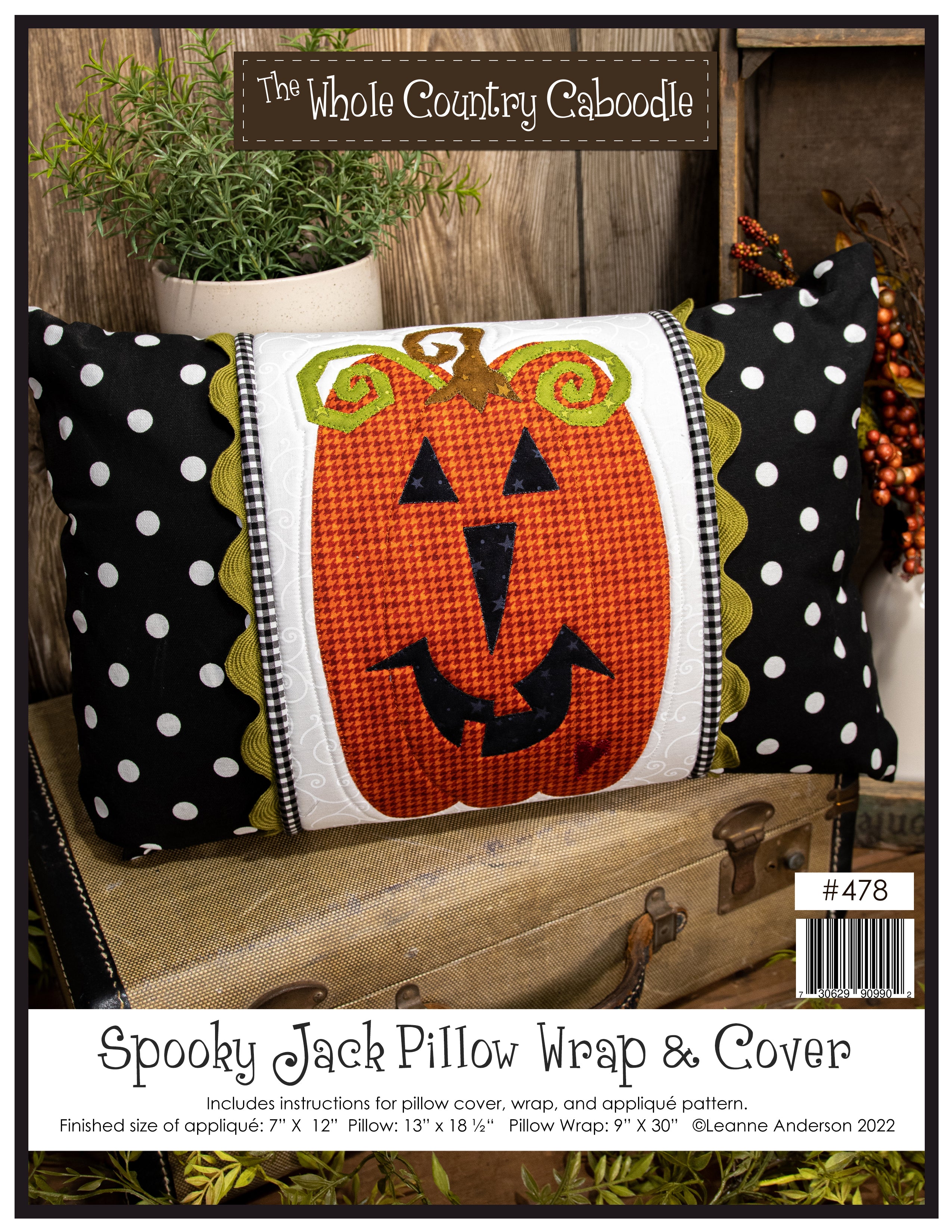 Spooky Jack Pillow Wrap & Cover Pattern
