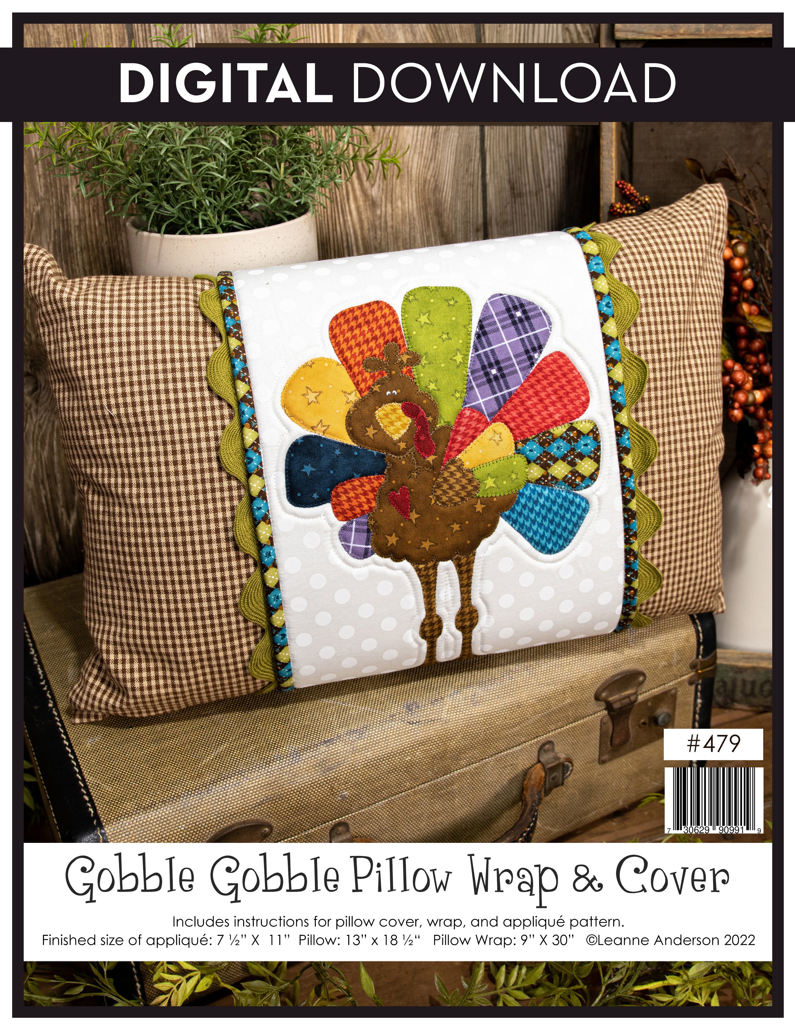 Gobble Gobble Pillow Wrap & Cover Pattern