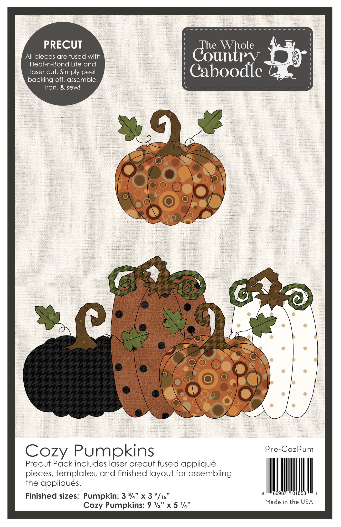 Cozy Pumpkins Precut Fused Applique Pack