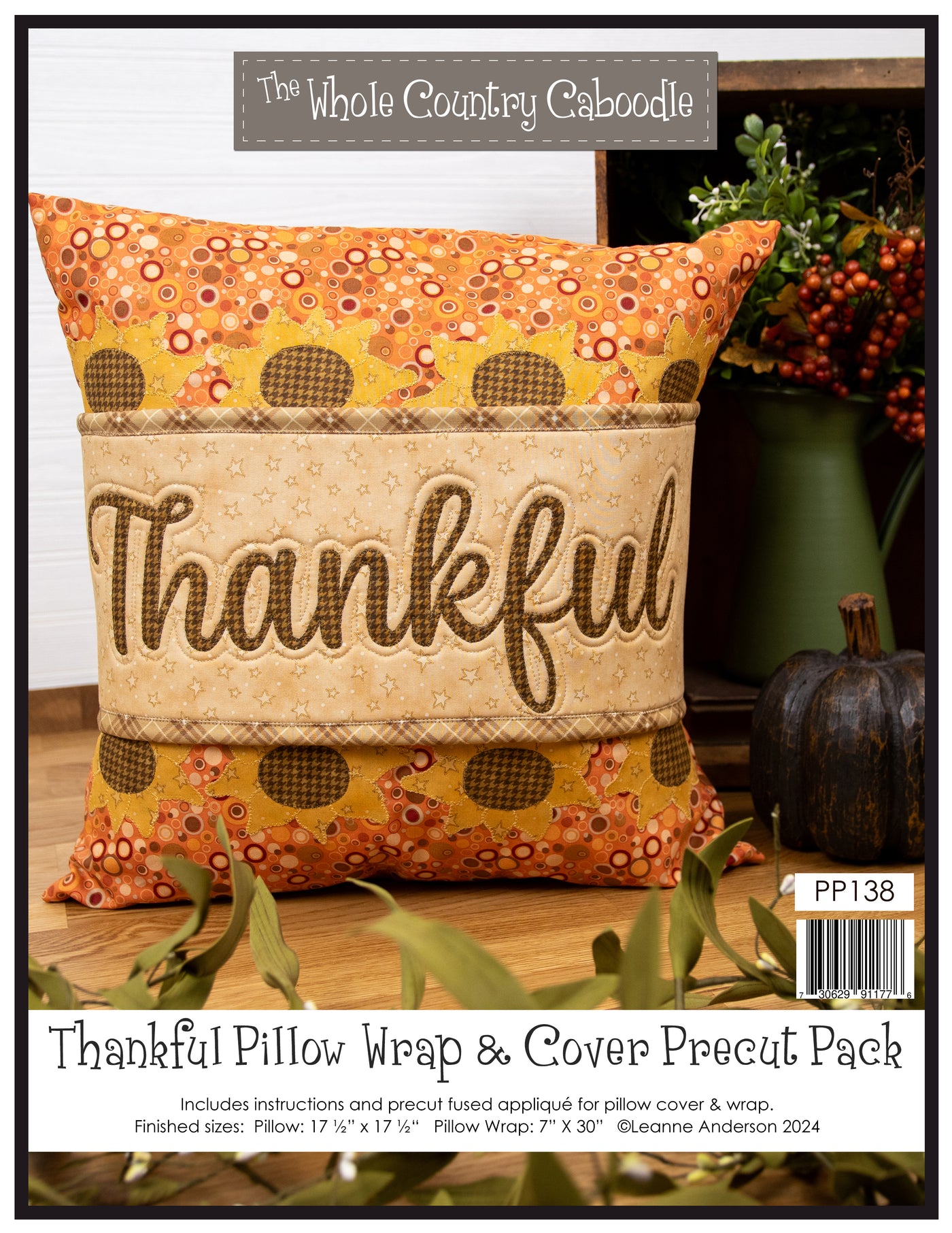 Thankful Pillow Wrap & Cover Pattern