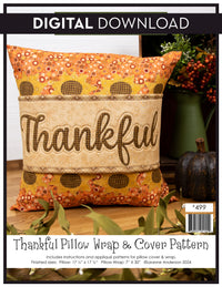 Thankful Pillow Wrap & Cover Pattern