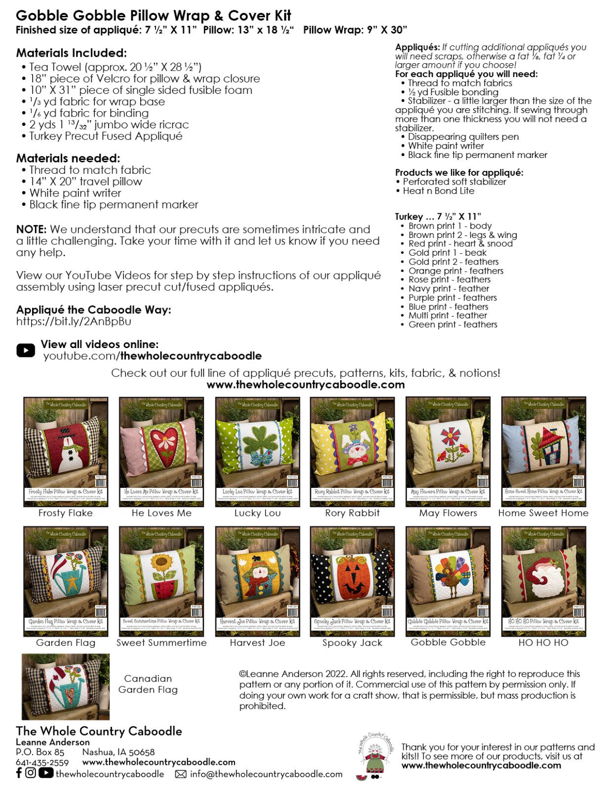 Gobble Gobble Pillow Wrap & Cover Kit