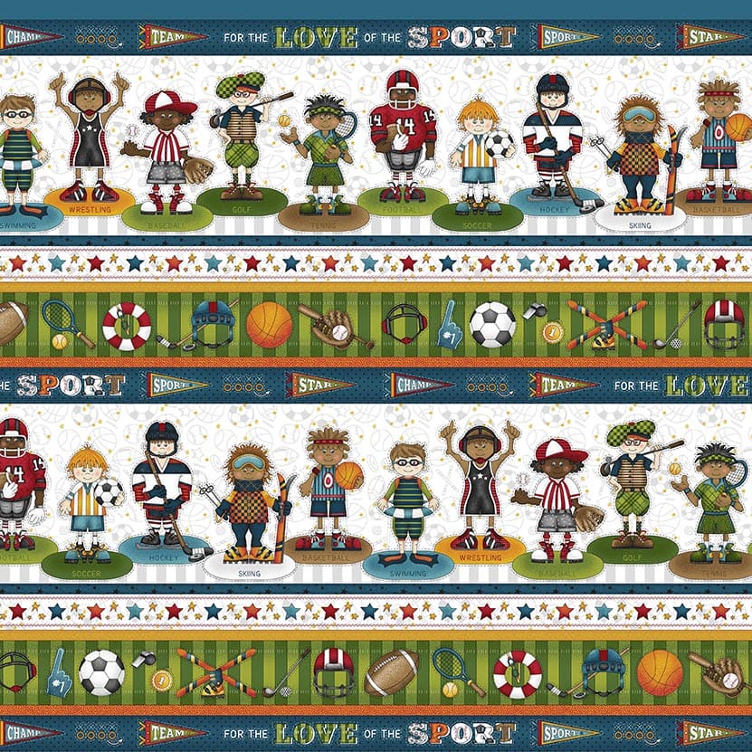 1438-66 Border Stripe - I Love Sports