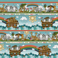 1759-17 Teal Border Stripe || Two by Two