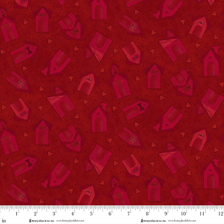 1859-88 Red Tonal Dog Houses || Home is Where the Dog is II