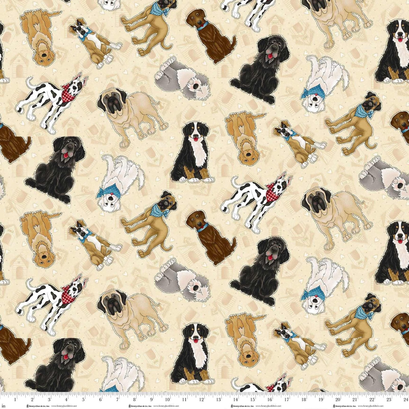 1864-44 Cream Large Dogs || Home is Where the Dog is II