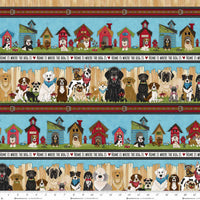 1866-11 Blue Border Stripe || Home is Where the Dog is II