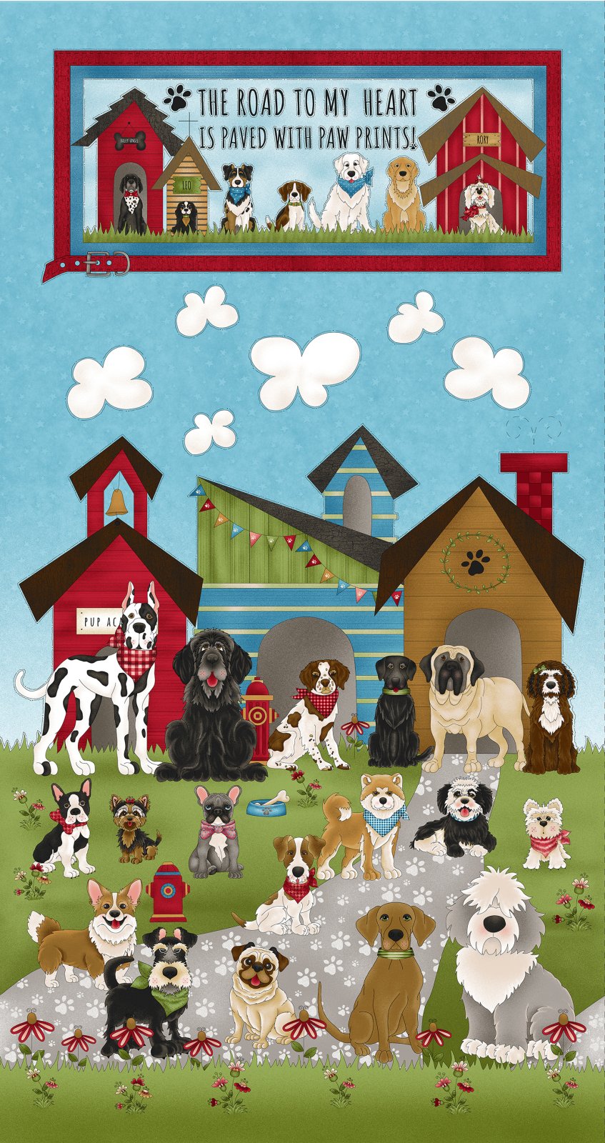 1868P-11 Blue Banner Panel (each) || Home is Where the Dog is II