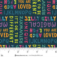 2347-77 Navy Word Print || Silly Gilly Returns