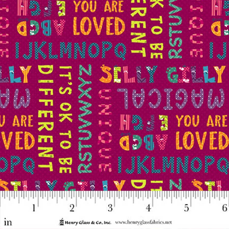 2347-85 Magenta Word Print || Silly Gilly Returns