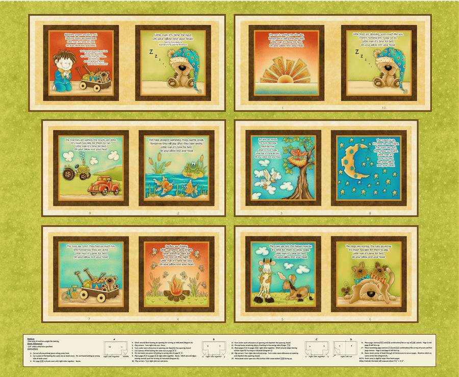 2375BP-66 Rest Your Head - Boy Book Panel | Little Readers 6
