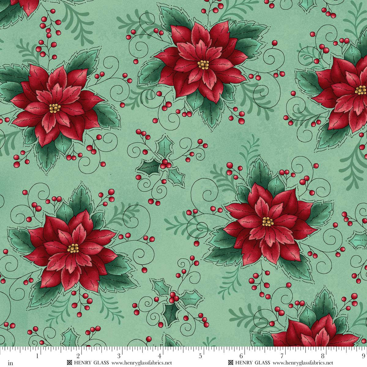 2534-17 Light Teal Poinsettia Toss || Gifts of Gratitude