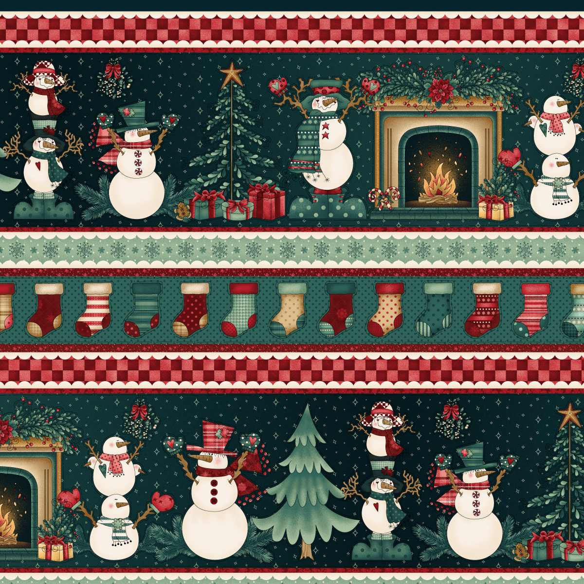 2537-77 Teal Border Stripe || Gifts of Gratitude