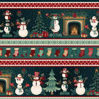 2537-77 Teal Border Stripe || Gifts of Gratitude