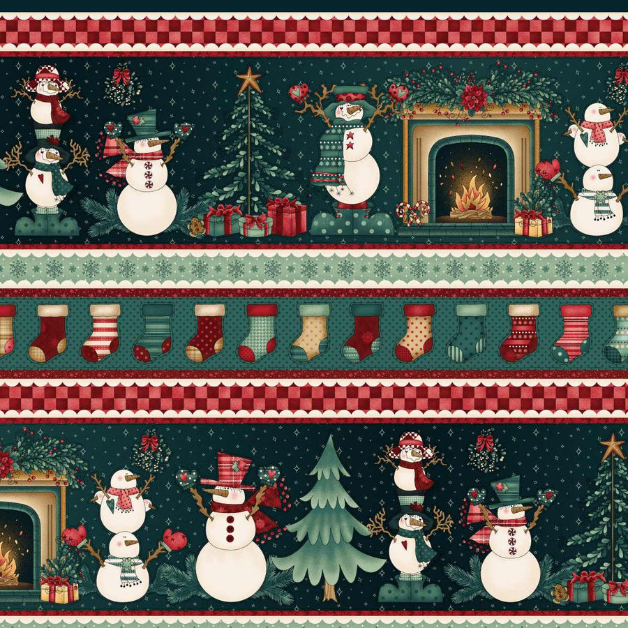 2537-77 Teal Border Stripe || Gifts of Gratitude