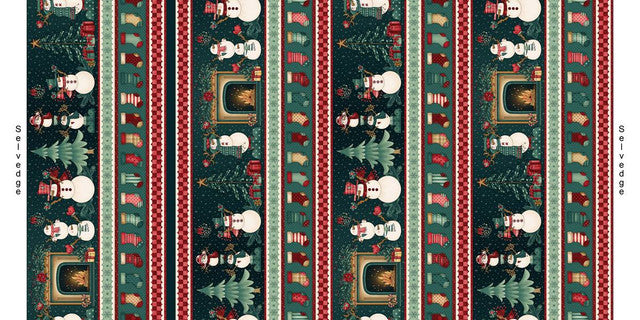 2537-77 Teal Border Stripe || Gifts of Gratitude