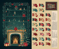 2539P-74 Teal/Tan Advent Calendar Panel|| Gifts of Gratitude