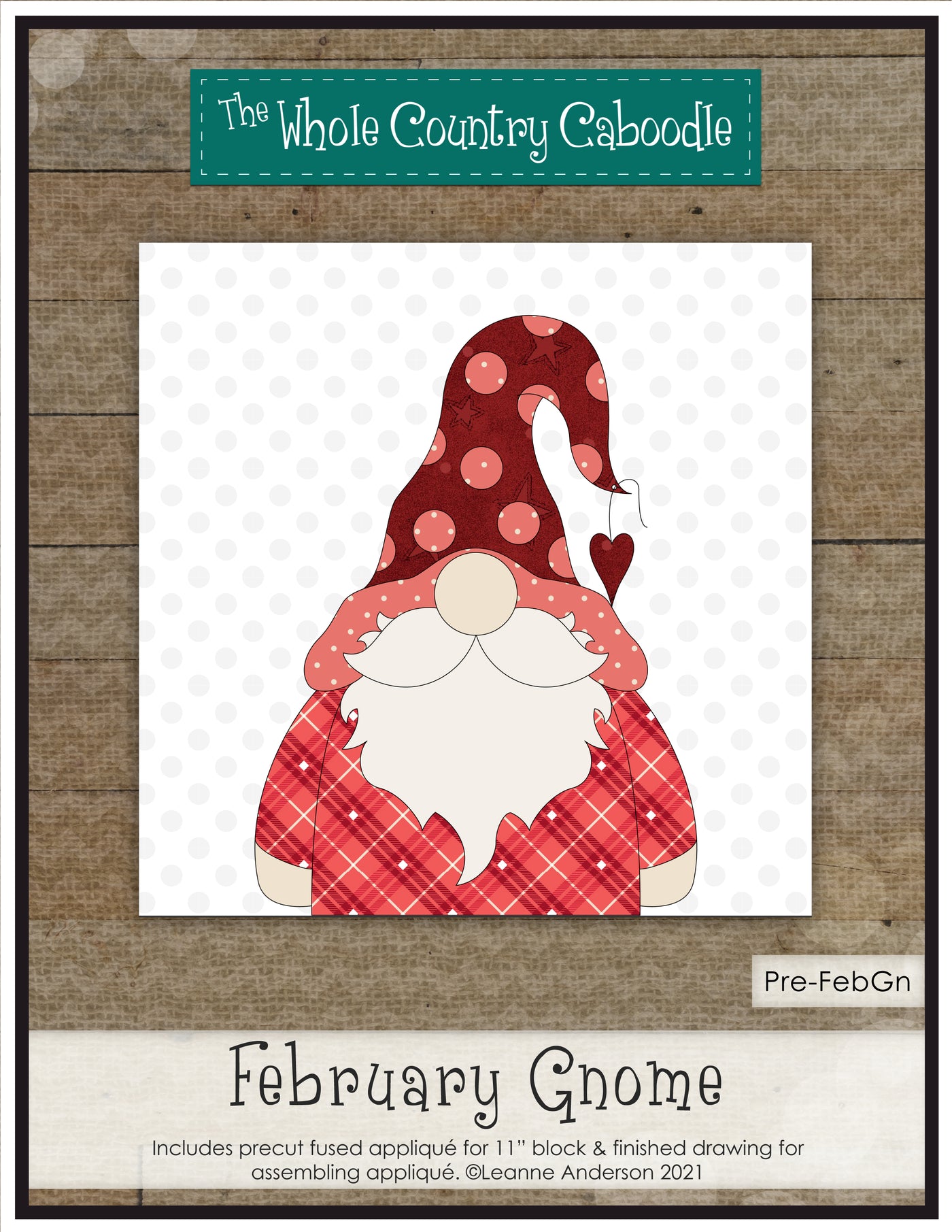 February Gnome Applique