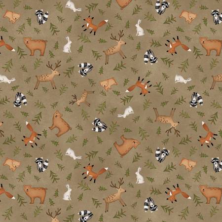 3132F-38 Brown Animal Toss Flannel || The Mountains are Calling