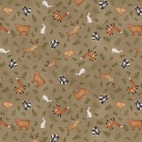3132F-38 Brown Animal Toss Flannel || The Mountains are Calling