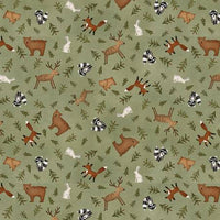 3132F-66 Green Animal Toss Flannel || The Mountains are Calling