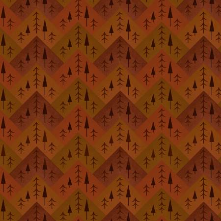 3133F-35 Rust Tree Mountain Zig Zag Flannel || The Mountains are Calling